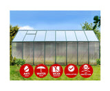 Gone Gardening Greenfingers Aluminium Greenhouse Polycarbonate - 5.1 x 2.4 x 2.1M