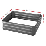 Green Fingers Set of 2 120 x 90cm Raised Garden Bed - Aluminium Grey