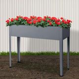 Greenfingers Raised Garden Bed on legs - Galvanised Steel 100 x 80 x 30cm Grey