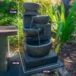 PROTEGE-Solar-Fountain-Feature-Outdoor-4-Bowl-with-LED-Lights-Charcoal