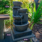 PROTEGE-Solar-Fountain-Feature-Outdoor-4-Bowl-with-LED-Lights-Charcoal